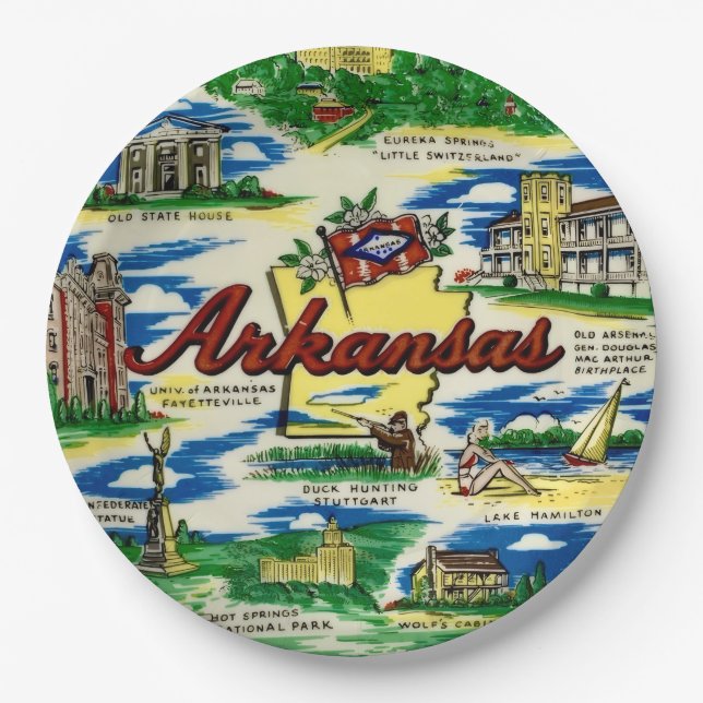 Pratos de festa do estado de Arkansas (Frente)