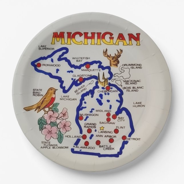 Pratos de festa do estado de Michigan (Frente)