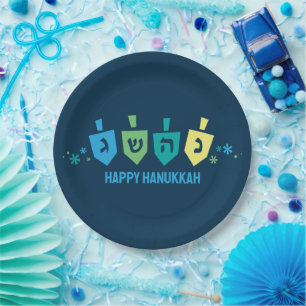 Pratos de festa do pião de Hanukkah