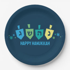 Pratos de festa do pião de Hanukkah