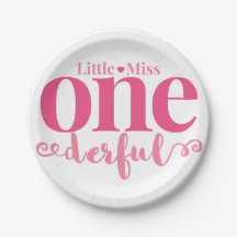 Pratos de festa Little Miss Onederful