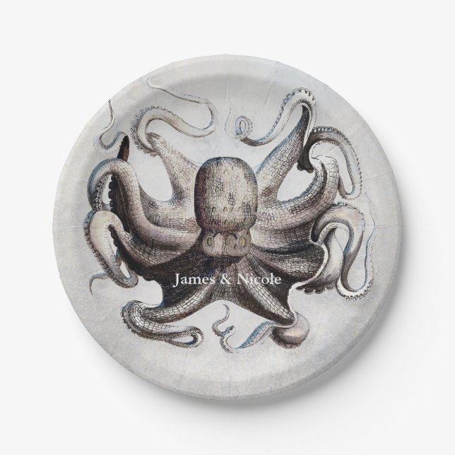 Pratos de Festa Personalizados Elegantes de Praia  (Frente)