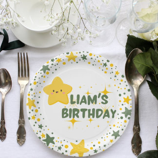 Pratos de festas de crianças sobre o tema da estre