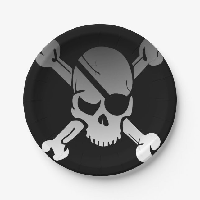Pratos de Halloween Caveira (Frente)