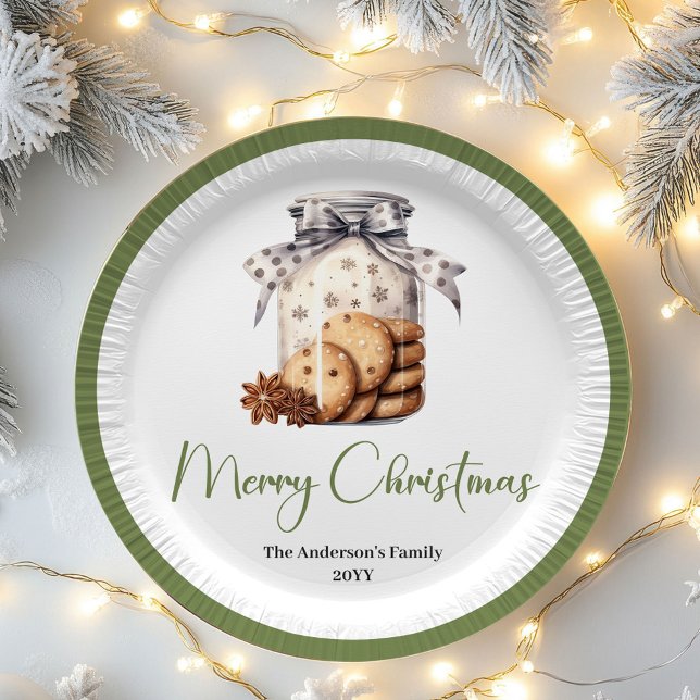 Pratos de jantar personalizados com nome para Nata (Modern Nordic Christmas Custom Name Dinner Plates)