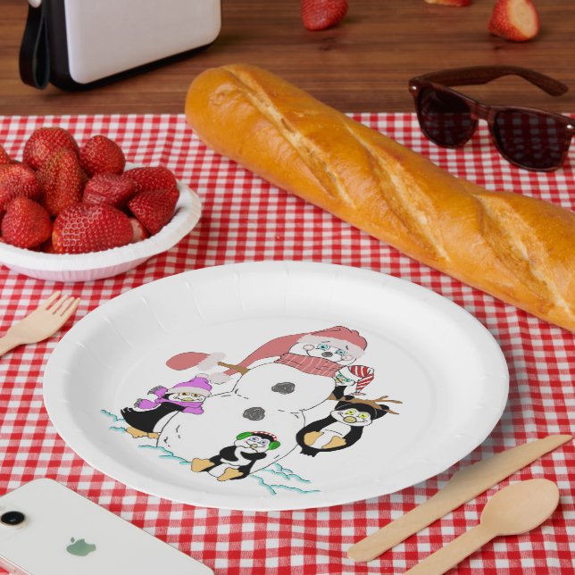 Pratos de Neve e Pinguim (Piquenique)