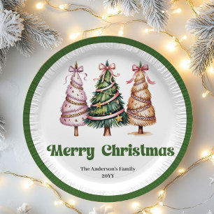 Pratos de Papel Árvore de Natal com Estampa de Leo