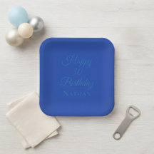 Pratos de Papel Azul Real para Crianças, Homens, M