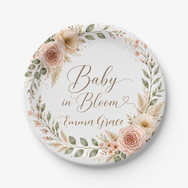 Pratos de Papel Baby in Bloom (Frente)