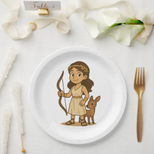Pratos de Papel Bebê Ártemis de Desenho Animado Fo