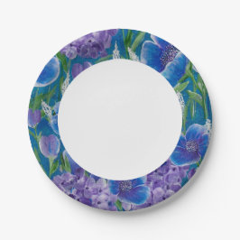 Pratos de Papel Bellisima Hydrangeas