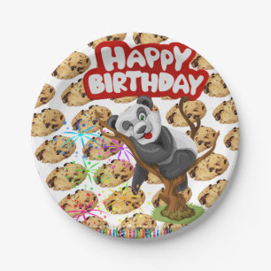 Pratos de Papel, Bolo de Aniversário com Chocolate