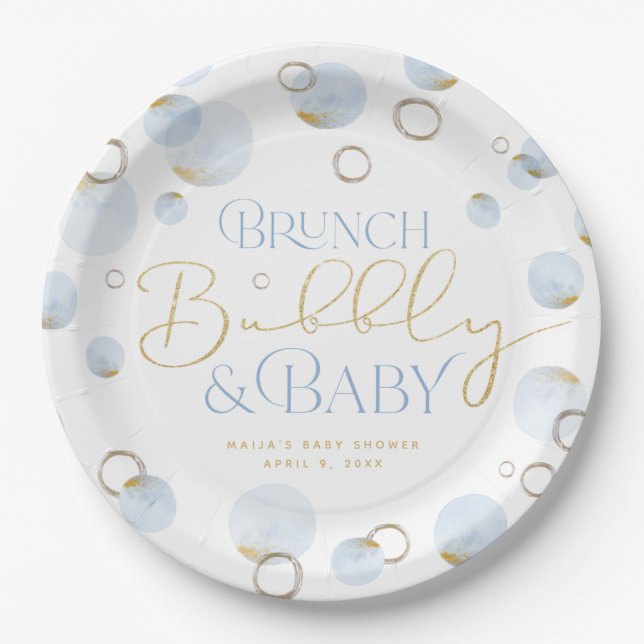 Pratos de Papel Brunch Espumante e Chás de Bebê (Frente)