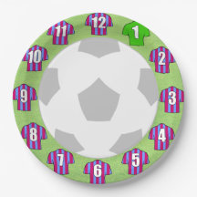 Pratos de Papel - Camisas Esportivas Listradas de