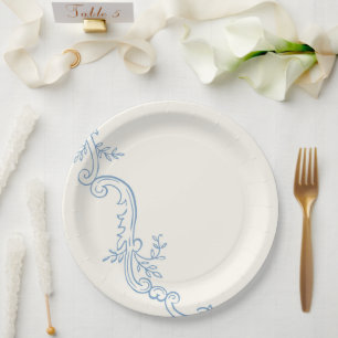 Pratos de Papel Casamento Minimalista Verde Salvia