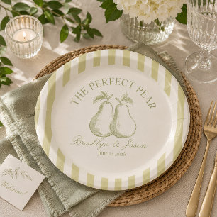 Pratos de Papel Casamento Pérola Perfeita