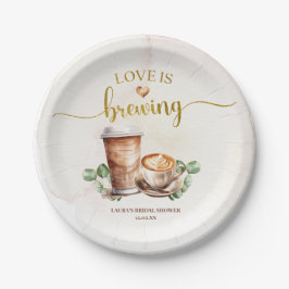 Pratos de Papel Chá de Noiva Amor de Café em Ebuli
