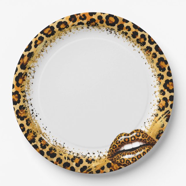 Pratos de Papel com Estampa de Leopardo - Personal (Frente)