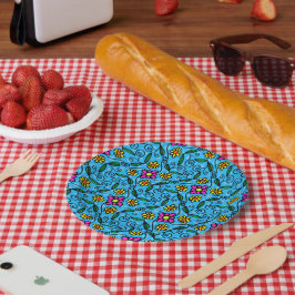 Pratos de Papel com Estampa Floral