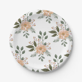 Pratos de Papel com Estampa Floral