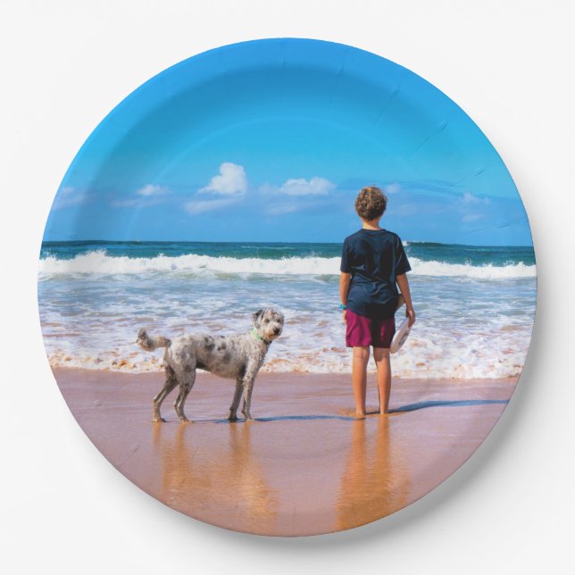 Pratos de Papel com Foto Personalizada Seu Próprio (Frente)