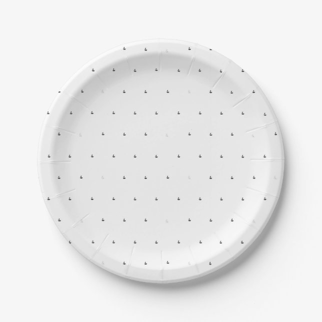 Pratos de Papel com Padrão Preto Minimalista (Frente)