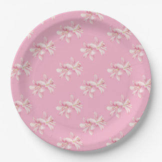 Pratos de Papel com Pequeno Padrão Floral Rosa Sua