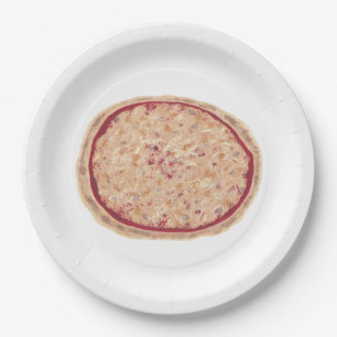 Pratos de Papel com Pintura de Pizza
