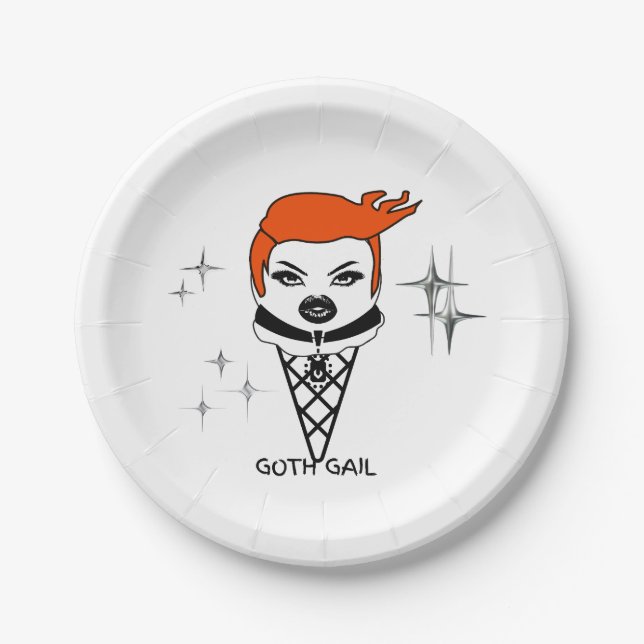 Pratos de papel Creamy Dreamies Goth Gail (Frente)