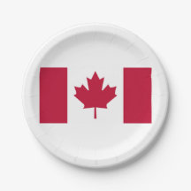 Pratos de Papel da Bandeira Canadense