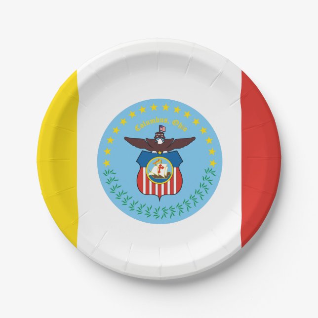Pratos de papel da bandeira de Columbus, Ohio (Frente)