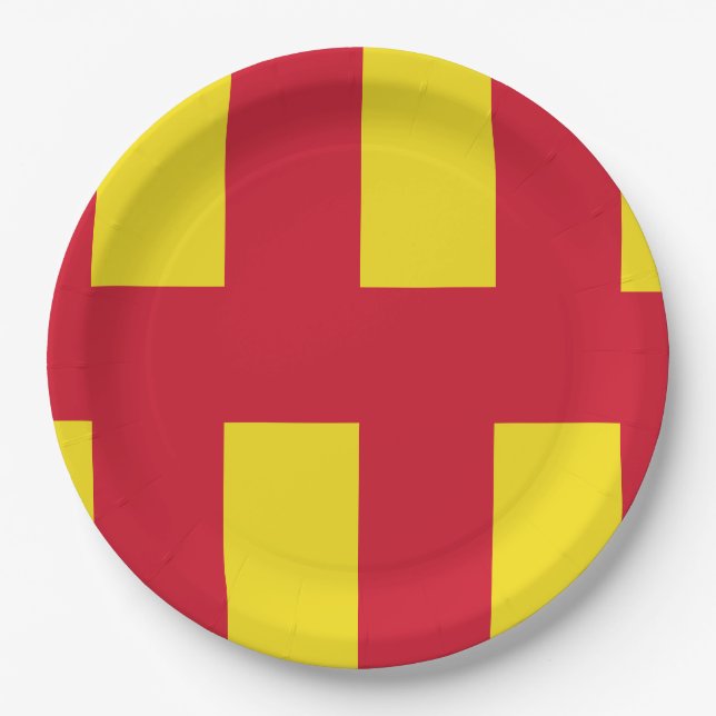 Pratos de Papel da Bandeira de Northumberland (Frente)