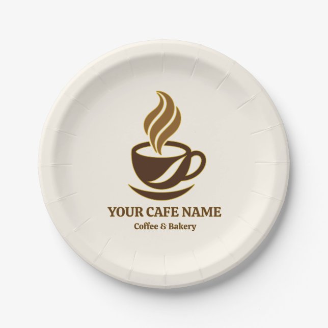 Pratos de Papel de Abertura de Café Editáveis Desi (Frente)