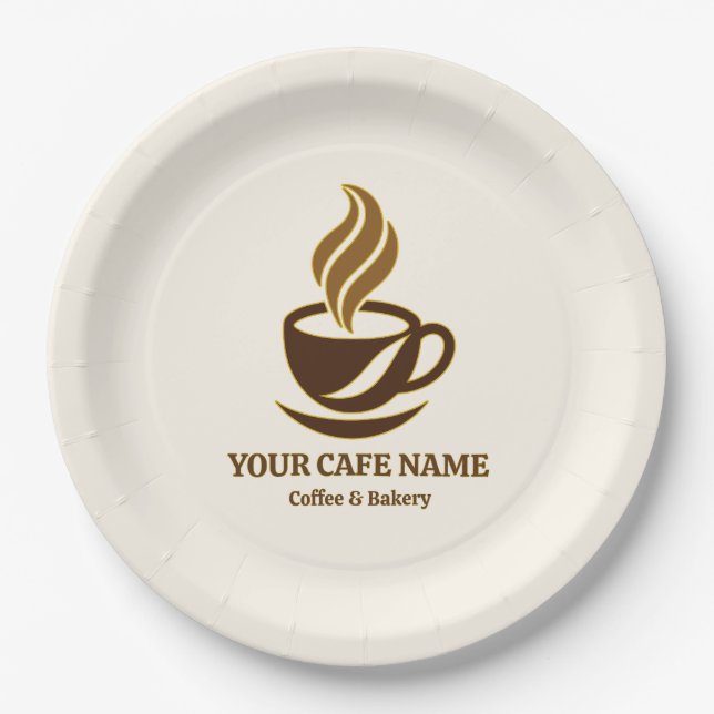 Pratos de Papel de Abertura de Café Editáveis Desi (Frente)