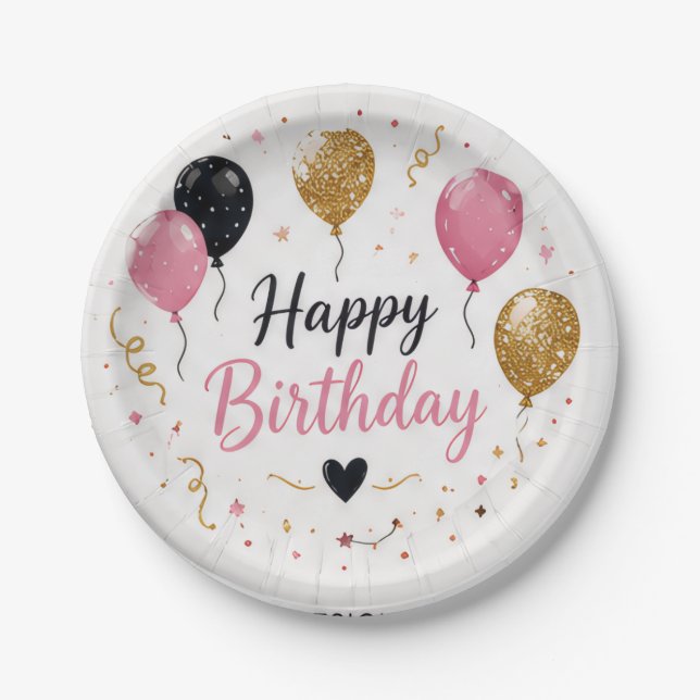 Pratos de Papel de Aniversário (Frente)