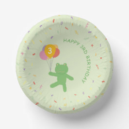Pratos de Papel de Aniversário com Sapo Adorável S