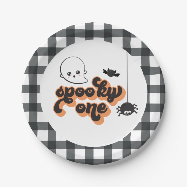 Pratos de papel de aniversário de 1º de Halloween  (Frente)