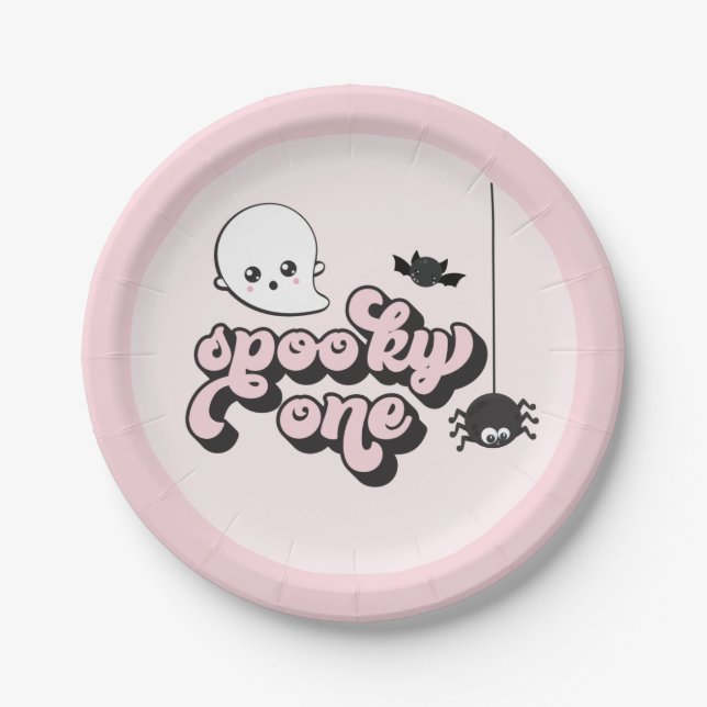 Pratos de papel de aniversário de 1º de Halloween  (Frente)