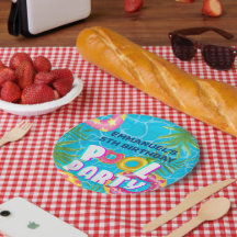 Pratos de Papel de Aniversário de Festa Tropical n