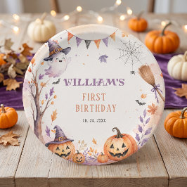 Pratos de Papel de Aniversário de Halloween da Abó