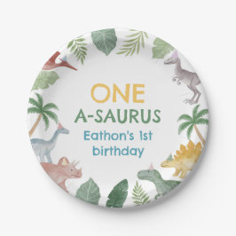 Pratos de Papel de Aniversário de Um Menino com Di
