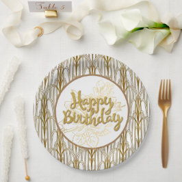 Pratos de Papel de Aniversário Dourados