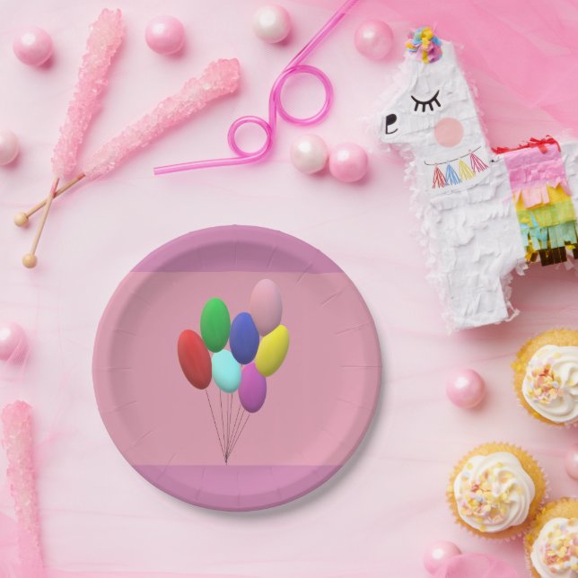 Pratos de papel de aniversário (menina) (Festa)
