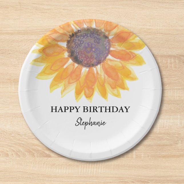 Pratos de Papel de Aniversário Personalizados com  (Criador carregado)