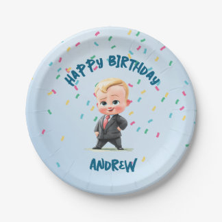 Pratos de Papel de Aniversário Personalizados do B