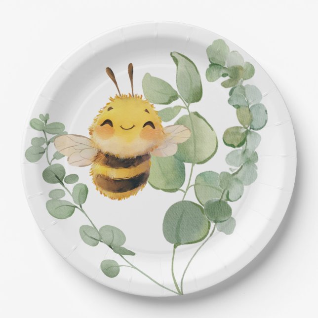 Pratos De Papel De Bee 9'' Doces (Frente)