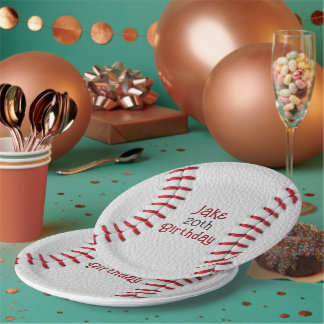Pratos de Papel de Beisebol Personalizados com Nom