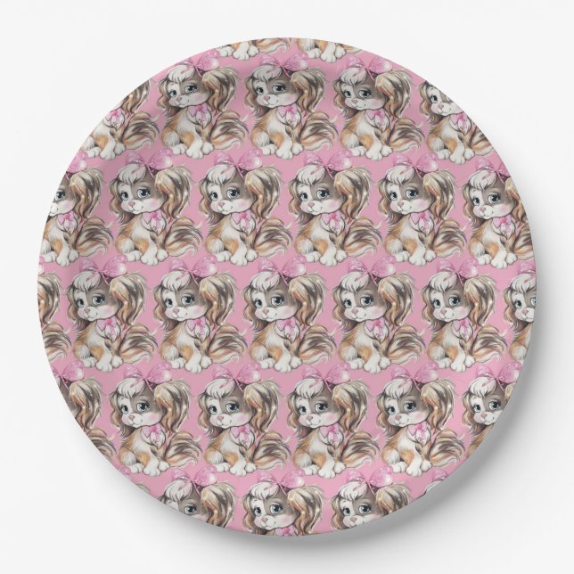 Pratos de Papel de Cachorrinho (Frente)