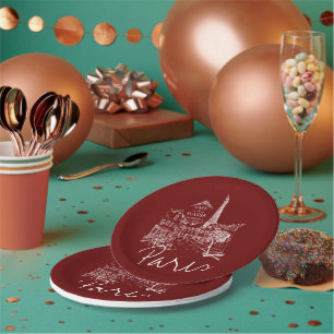 pratos de papel de café de Paris