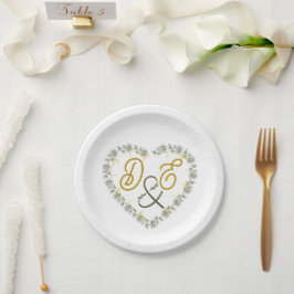Pratos de Papel de Casamento Boho Neutros Editávei